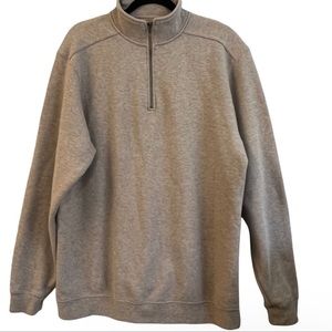 L.L. Bean Tan Pullover Mock Neck 1/4 Zip Sweatshirt Sweater Medium Tall